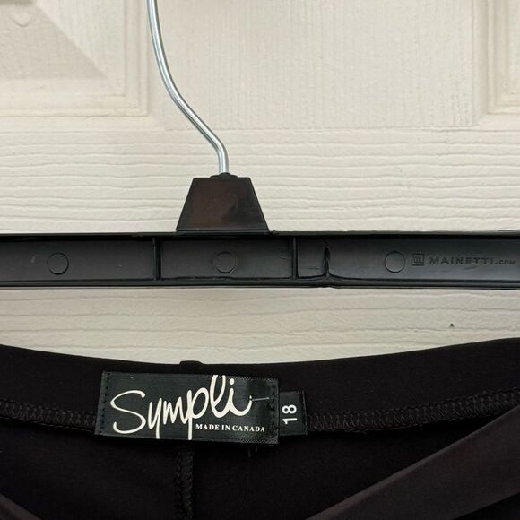 Sympli High Waisted Elastic Pull On Pants Dark Brown Size 18 Stretchy Straight - Picture 3 of 5